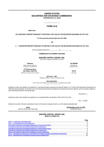 Vorschaubild Encore Capital Group 10-Q Quartalsbericht  