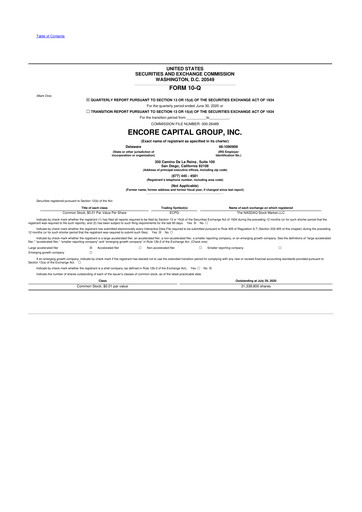 Vorschaubild Encore Capital Group 10-Q Quartalsbericht 2020 