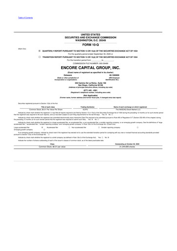 Vorschaubild Encore Capital Group 10-Q Quartalsbericht 2020 