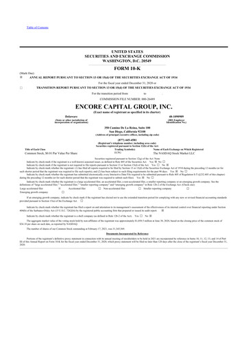 Thumbnail Encore Capital Group 10-K Annual Report 2020