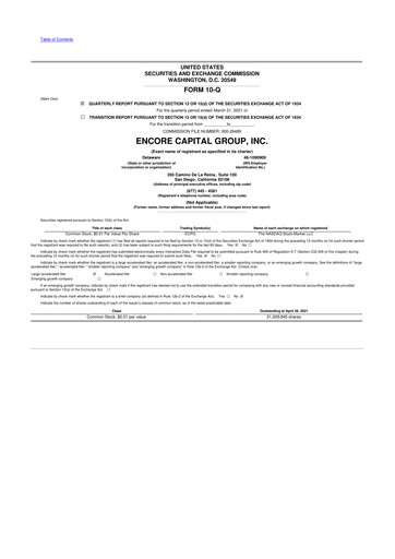 Vorschaubild Encore Capital Group 10-Q Quartalsbericht 2021 