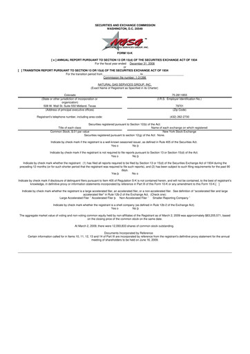 Miniature Natural Gas Services Group 10-K Rapport annuel 