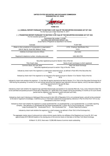 Miniature Natural Gas Services Group 10-K Rapport annuel 2011