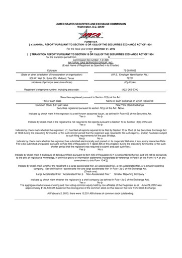 Miniature Natural Gas Services Group 10-K Rapport annuel 2012