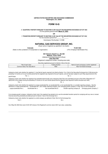 Vorschaubild Natural Gas Services Group 10-Q Quartalsbericht 2023 