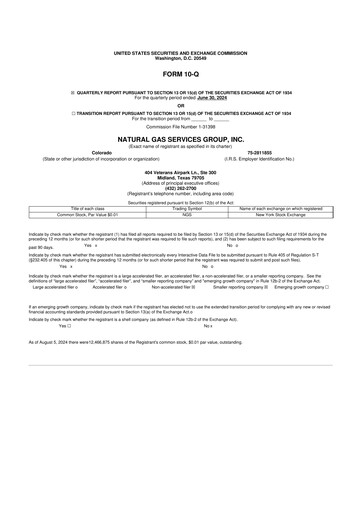 Vorschaubild Natural Gas Services Group 10-Q Quartalsbericht 2024 