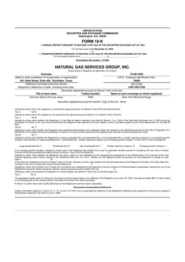 Miniature Natural Gas Services Group 10-K Rapport annuel 2025