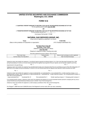 Vorschaubild Natural Gas Services Group 10-Q Quartalsbericht 2026 