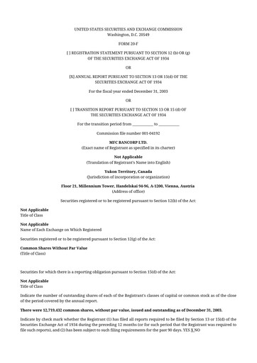 Thumbnail Scully Royalty 20-F Annual Report 