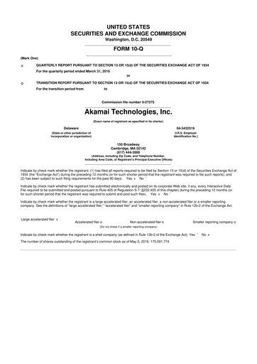 Thumbnail Akamai
 10-Q Quarterly Report FY2016 