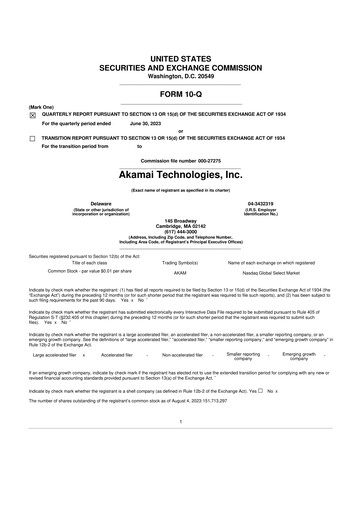 Thumbnail Akamai
 10-Q Quarterly Report FY2023 