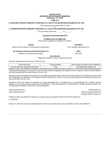 Vorschaubild Usio 10-Q Quartalsbericht 2019 