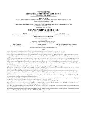 Thumbnail Dick's Sporting Goods
 10-K Annual Report 2023