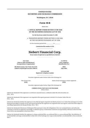 Thumbnail Siebert Financial 10-K Annual Report 