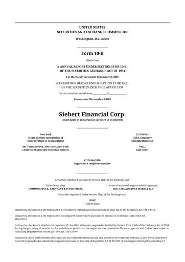 Thumbnail Siebert Financial 10-K Annual Report 