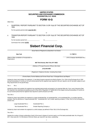 Thumbnail Siebert Financial 10-Q Quarterly Report FY2011 