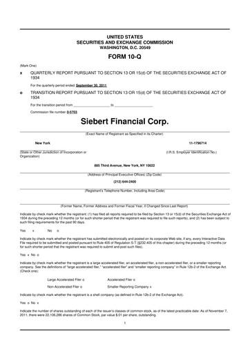 Thumbnail Siebert Financial 10-Q Quarterly Report FY2011 