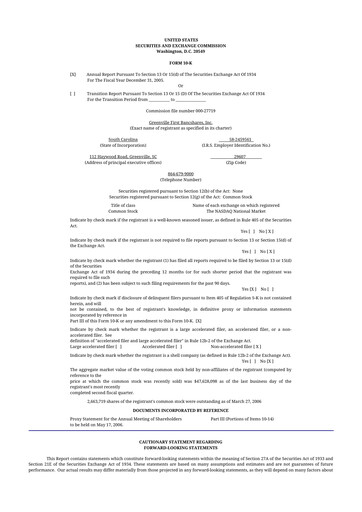 Thumbnail Southern First Bancshares 10-K Annual Report 