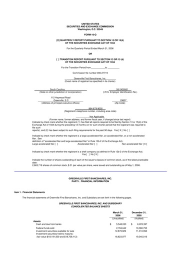 Thumbnail Southern First Bancshares 10-Q Quarterly Report FY 
