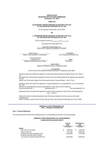 Thumbnail Southern First Bancshares 10-Q Quarterly Report FY 