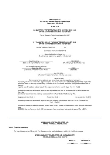 Thumbnail Southern First Bancshares 10-Q Quarterly Report FY 