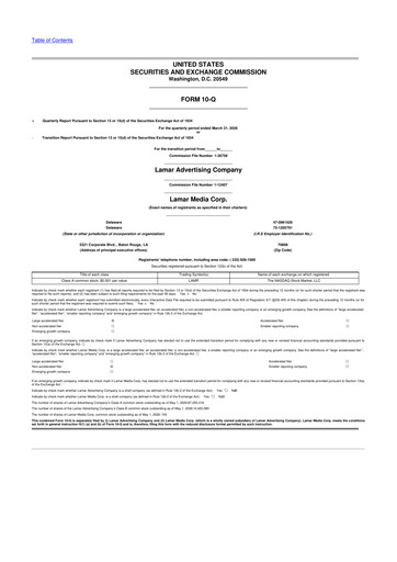 Thumbnail Lamar Advertising 10-Q Quarterly Report FY 