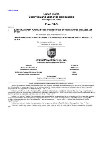 Miniature United Parcel Service 10-Q Rapport trimestriel 2014 