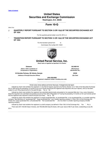 Miniature United Parcel Service 10-Q Rapport trimestriel 2014 