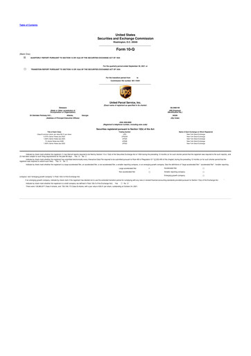 Miniature United Parcel Service 10-Q Rapport trimestriel 2021 