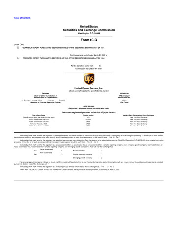 Miniature United Parcel Service 10-Q Rapport trimestriel 2022 