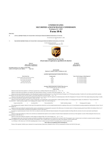 Thumbnail United Parcel Service 10-K Annual Report 2022