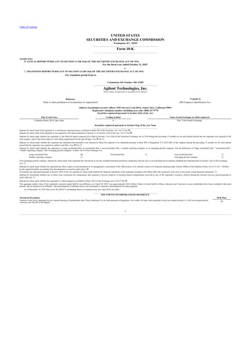 Vorschaubild Agilent Technologies 10-K Jahresbericht 2025