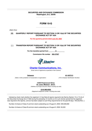 Thumbnail Charter Communications 10-Q Quarterly Report FY 