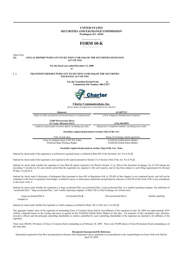 Thumbnail Charter Communications 10-K Annual Report 