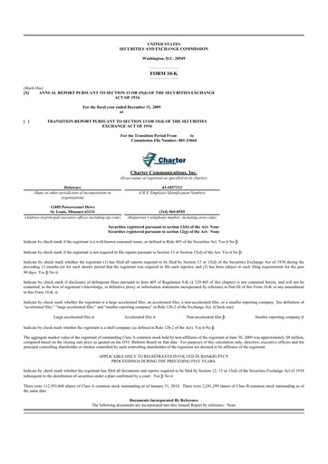 Thumbnail Charter Communications 10-K Annual Report 