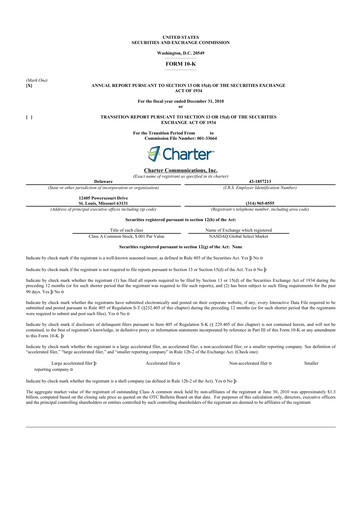 Thumbnail Charter Communications 10-K Annual Report 