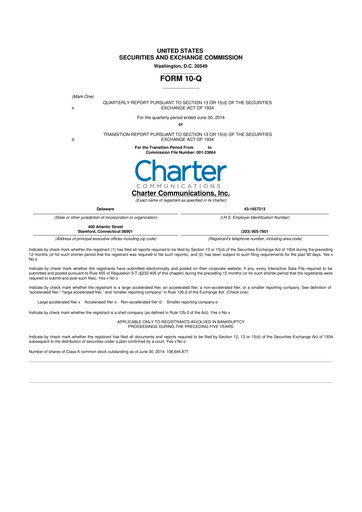 Thumbnail Charter Communications 10-Q Quarterly Report FY2014 