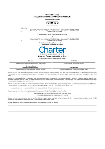 Thumbnail Charter Communications 10-Q Quarterly Report FY2014 