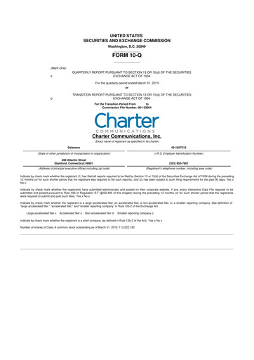 Thumbnail Charter Communications 10-Q Quarterly Report FY2015 