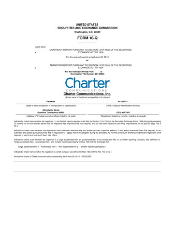 Thumbnail Charter Communications 10-Q Quarterly Report FY2015 