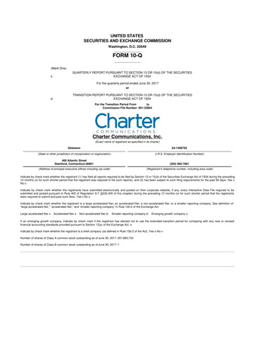 Thumbnail Charter Communications 10-Q Quarterly Report FY2017 