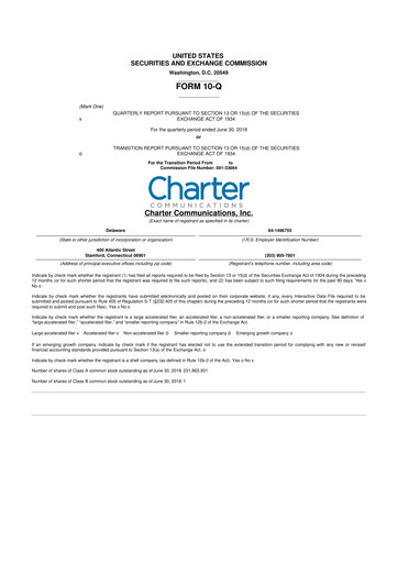 Thumbnail Charter Communications 10-Q Quarterly Report FY2018 