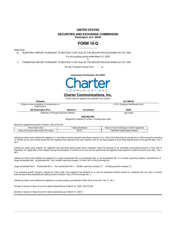 Thumbnail Charter Communications 10-Q Quarterly Report FY2023 