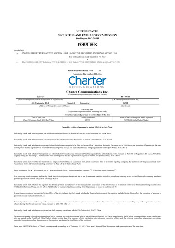 Thumbnail Charter Communications 10-K Annual Report 2023