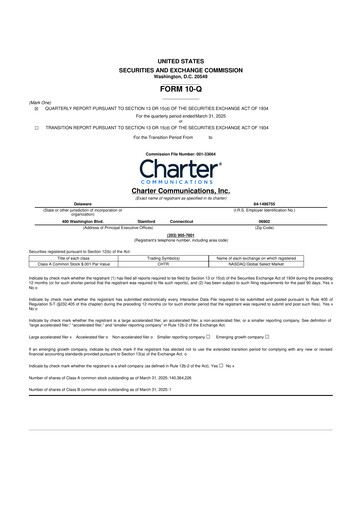 Thumbnail Charter Communications 10-Q Quarterly Report FY2025 