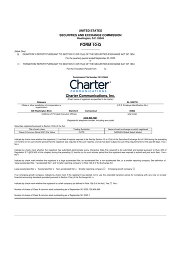 Thumbnail Charter Communications 10-Q Quarterly Report FY2025 