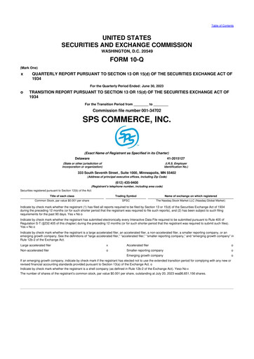 Thumbnail SPS Commerce
 10-Q Quarterly Report FY2023 