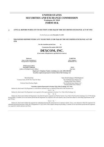 Thumbnail DexCom 10-K Annual Report 2013