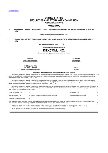 Miniature DexCom 10-Q Rapport trimestriel 2017 