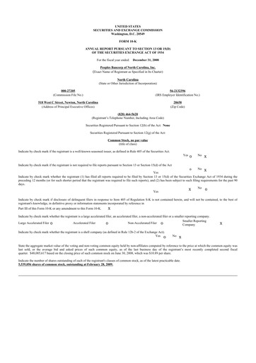 Thumbnail Peoples Bancorp of North Carolina 10-K Annual Report 